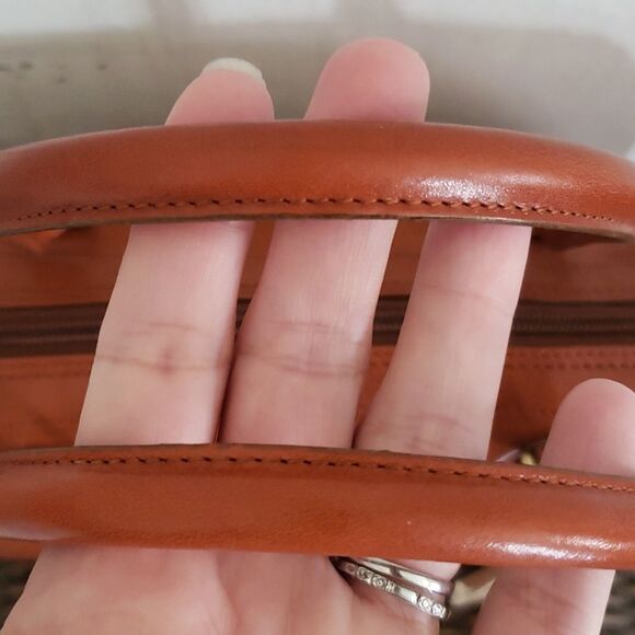 NEW * BRAHMIN Olivia Caramel Hampshire Italian Leather Crossbody Satchel Bag - Picture 5 of 12